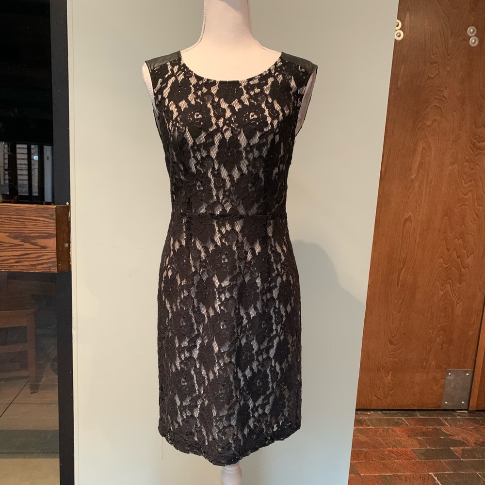 DKNY lace overlay sheath dress